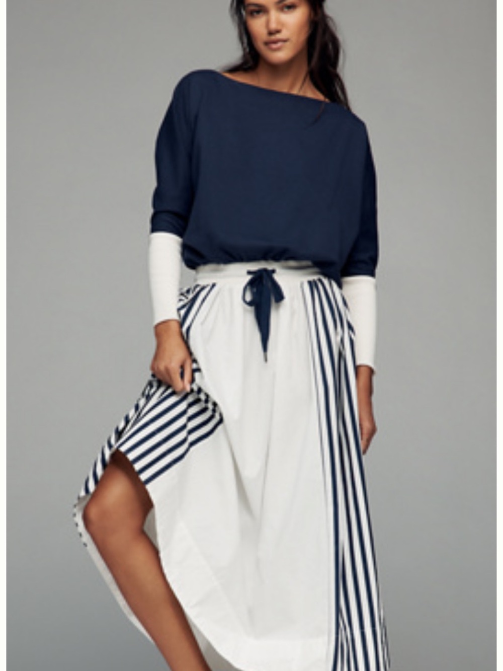 Anthropologie Navy and White Dress-NWT